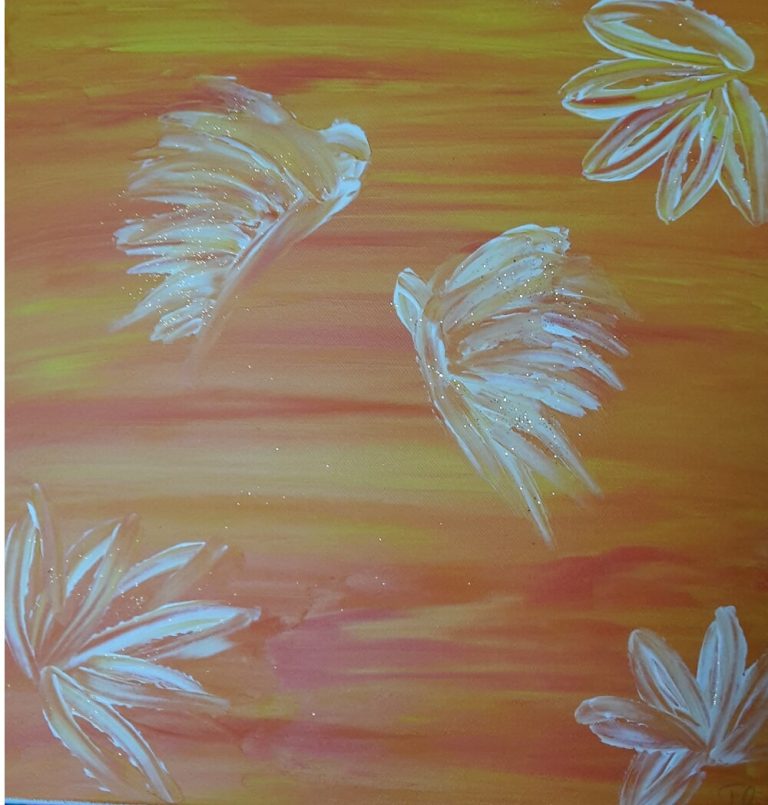 "Spirit of Flower", 30x30cm Leinwand, Acryl/Glitzer Tatjana Esslinger- Beautyful Du